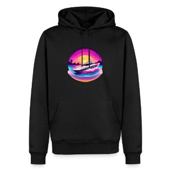 Merveilleux design de bateau - Sweat à capuche Premium bio Homme - noir - Devant - Nico (187cm)