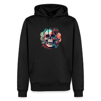 Schädel im Gothik Design Vector-Design HD - Männer Premium Bio Hoodie - Schwarz - Vorne - Nico (187cm)