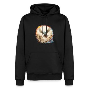 Friedenstaube - gegen Krieg, für Frieden - Männer Premium Bio Hoodie - Schwarz - Vorne - Nico (187cm)