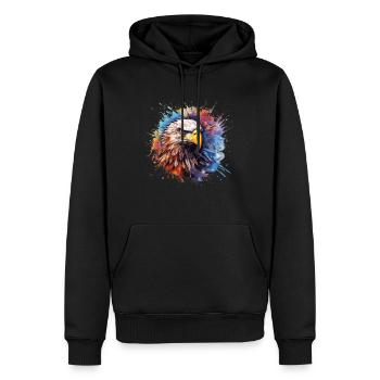 wunderschöner Adler in Splash Art - Männer Premium Bio Hoodie - Schwarz - Vorne - Nico (187cm)