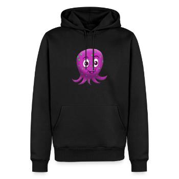 Fröhlicher Tintenfisch - Männer Premium Bio Hoodie - Schwarz - Vorne - Nico (187cm)