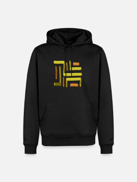 Yellow Paint Maze - Men’s Premium Organic Hoodie - black