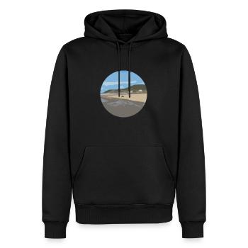 Beach - Men’s Premium Organic Hoodie - black - Front - Nico (187cm)