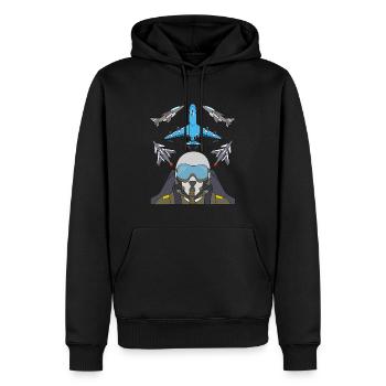 Jet Pilot Kampfflugzeug Flugzeuge - Männer Premium Bio Hoodie - Schwarz - Vorne - Nico (187cm)