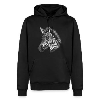 Zèbre - Sweat à capuche Premium bio Homme - noir - Devant - Nico (187cm)