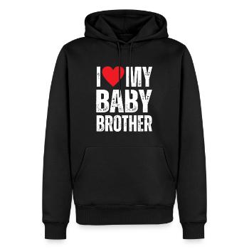 I Love My Baby Brother - Männer Premium Bio Hoodie - Schwarz - Vorne - Nico (187cm)