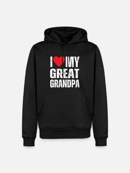 Jeg elsker min oldefar - Herre Premium økologisk hoodie - sort