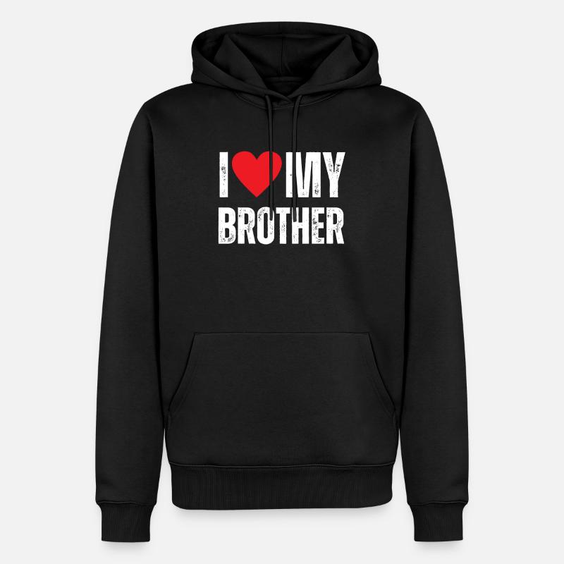 J’aime mon frère - Sweat à capuche Premium bio Homme - noir