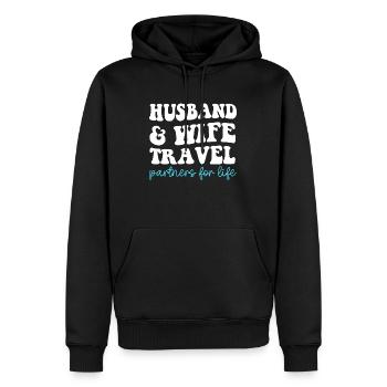Husband and Wife Travel Partners for Life - Men’s Premium Organic Hoodie - black - Front - Nico (187cm)