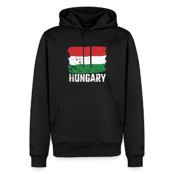 Ungarn Hungary Flagge Ungarisch Stolz - Männer Premium Bio Hoodie - Schwarz - Vorne - Nico (187cm)