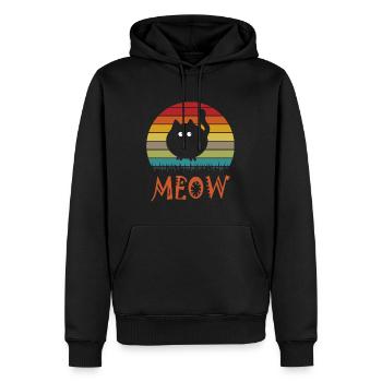 Drôle de chat mignon - Sweat à capuche Premium bio Homme - noir - Devant - Nico (187cm)