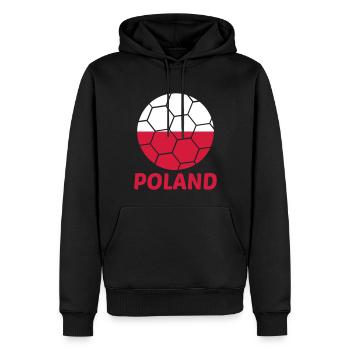 Pologne Pologne Texte Polonais Flag Football Cool Fan - Sweat à capuche Premium bio Homme - noir - Devant - Nico (187cm)
