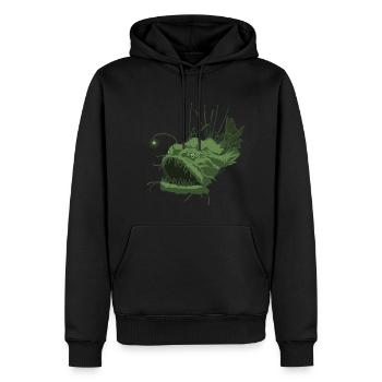Anglerfisch - Männer Premium Bio Hoodie - Schwarz - Vorne - Nico (187cm)
