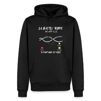 Corde Pour Sportif Cross Training - Sweat à capuche Premium bio Homme - noir - Devant - Nico (187cm)