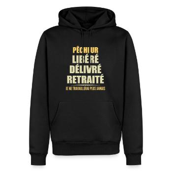 Fischer feiert Ruhestand mit Humor Geschenk - Männer Premium Bio Hoodie - Schwarz - Vorne - Nico (187cm)