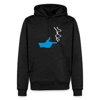 fingergun 2c - Männer Premium Bio Hoodie - Schwarz - Vorne - Nico (187cm)
