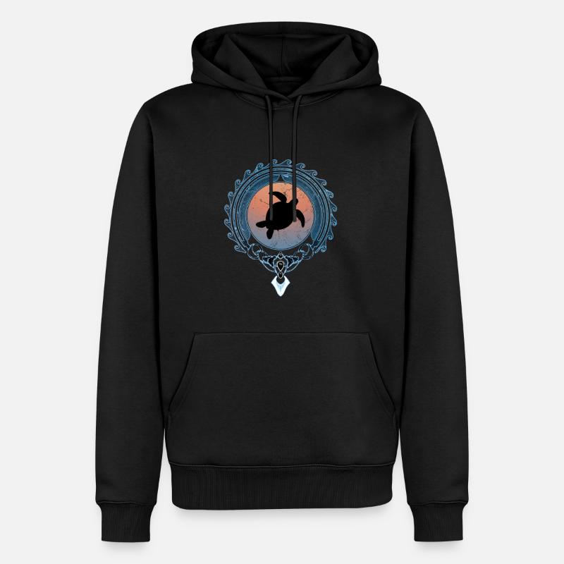 Tortue de mer - Sweat à capuche Premium bio Homme - noir