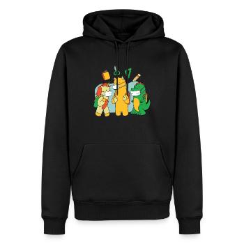 Schule Tiere Dino-Masken Schule Tiere Dino-Masken - Männer Premium Bio Hoodie - Schwarz - Vorne - Nico (187cm)