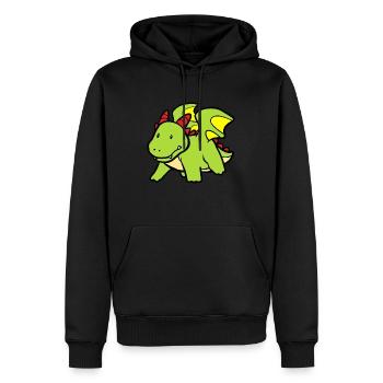 Kleiner Drache - Männer Premium Bio Hoodie - Schwarz - Vorne - Nico (187cm)