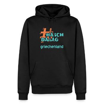 griechenland - Männer Premium Bio Hoodie - Schwarz - Vorne - Nico (187cm)