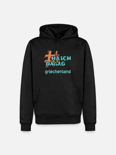griechenland - Männer Premium Bio Hoodie - Schwarz