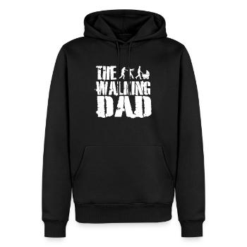Le cadeau de la fête des pères de papa qui marche - Sweat à capuche Premium bio Homme - noir - Devant - Nico (187cm)