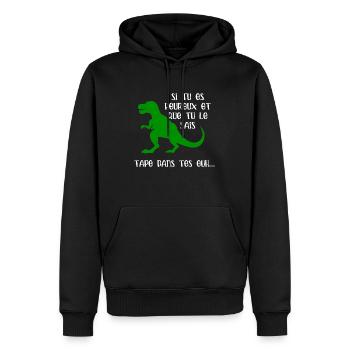 tape dans tes mains - Sweat à capuche Premium bio Homme - noir - Devant - Nico (187cm)