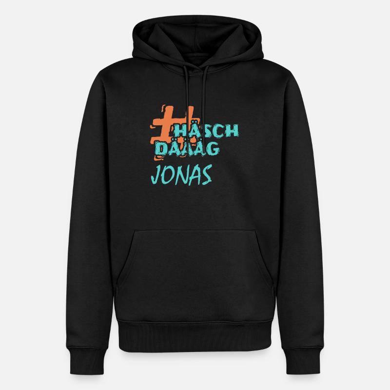 Jonas - Männer Premium Bio Hoodie - Schwarz