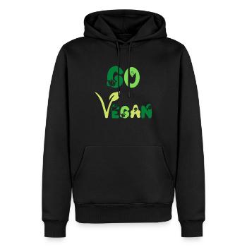 Go Vegan Veganer Veganerin Pro Veggie Green Color - Sweat à capuche Premium bio Homme - noir - Devant - Nico (187cm)