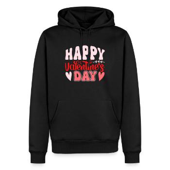 Happy Valentines Day - Men’s Premium Organic Hoodie - black - Front - Nico (187cm)