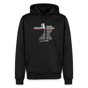 5ème Anniversaire Vintage 5 ans Rétro 60 Mois - Sweat à capuche Premium bio Homme - noir - Devant - Nico (187cm)