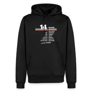 14th Birthday Vintage 14 Years Old Retro 168 - Men’s Premium Organic Hoodie - black - Front - Nico (187cm)
