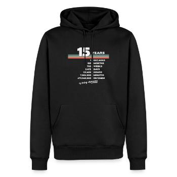 15th Birthday Vintage 15 Years Old Retro 180 - Men’s Premium Organic Hoodie - black - Front - Nico (187cm)