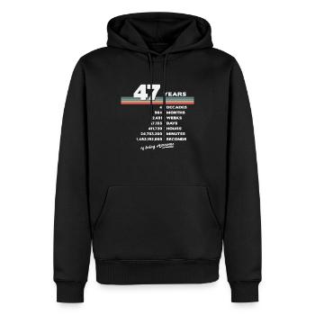 47th Birthday Vintage 47 Years Old Retro 564 - Men’s Premium Organic Hoodie - black - Front - Nico (187cm)