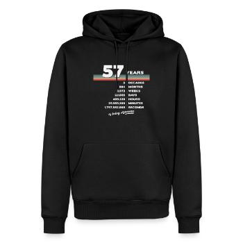 57ème Anniversaire Millésime 57 ans Rétro 684 - Sweat à capuche Premium bio Homme - noir - Devant - Nico (187cm)