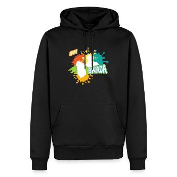 Belle idee cadeau carte de la guadeloupe 971 gwada - Sweat à capuche Premium bio Homme - noir - Devant - Nico (187cm)