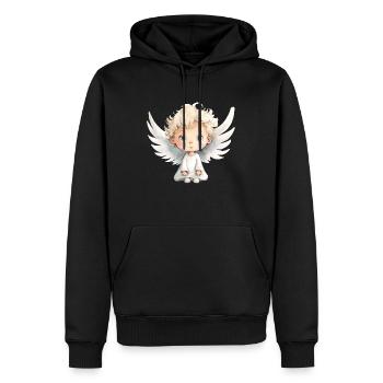 Engel Wasserfarben Zeichnung - Männer Premium Bio Hoodie - Schwarz - Vorne - Nico (187cm)
