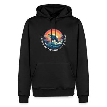 Whales are the music of the ocean, whale lover - Men’s Premium Organic Hoodie - black - Front - Nico (187cm)