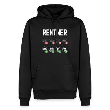 Rentner Geschenk zu Ruhestand und Rente - Männer Premium Bio Hoodie - Schwarz - Vorne - Nico (187cm)
