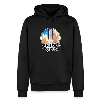 Jolie fille d’anime en vacances - Chemise d’anime - Sweat à capuche Premium bio Homme - noir - Devant - Nico (187cm)