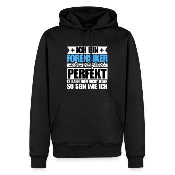 Perfekter Forensiker - Männer Premium Bio Hoodie - Schwarz - Vorne - Nico (187cm)