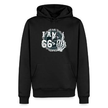I'm 66 plus 1 middle finger Skull funny 67th - Men’s Premium Organic Hoodie - black - Front - Nico (187cm)