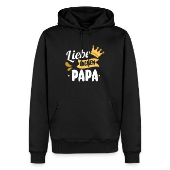 Papa Fête des pères Papa - Sweat à capuche Premium bio Homme - noir - Devant - Nico (187cm)