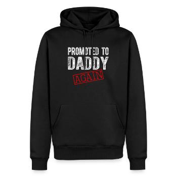 Promoted to Daddy Again Dad Pregnancy Announcement - Männer Premium Bio Hoodie - Schwarz - Vorne - Nico (187cm)