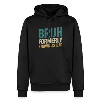 Bruh formerly known as dad - Männer Premium Bio Hoodie - Schwarz - Vorne - Nico (187cm)