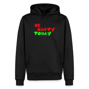 Be Happy Today - Men’s Premium Organic Hoodie - black - Front - Nico (187cm)