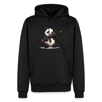 Niedlicher bewaffneter Panda - Männer Premium Bio Hoodie - Schwarz - Vorne - Nico (187cm)