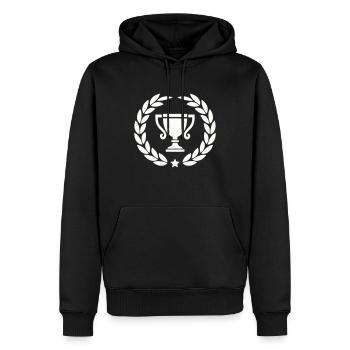 Couronne de laurier coupe - Sweat à capuche Premium bio Homme - noir - Devant - Nico (187cm)