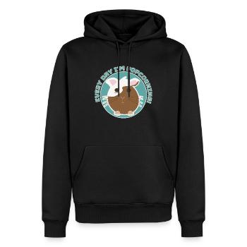 Design humoristique de cochon d'Inde popcorning - Sweat à capuche Premium bio Homme - noir - Devant - Nico (187cm)