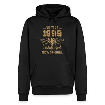 20e anniversaire Vintage 1999 Premium Original - Sweat à capuche Premium bio Homme - noir - Devant - Nico (187cm)